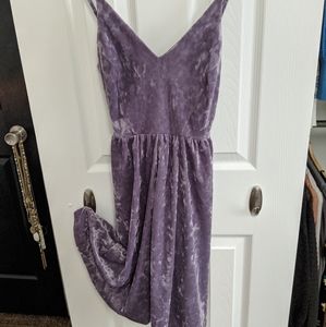 Crushed lavender cross back velvet dress